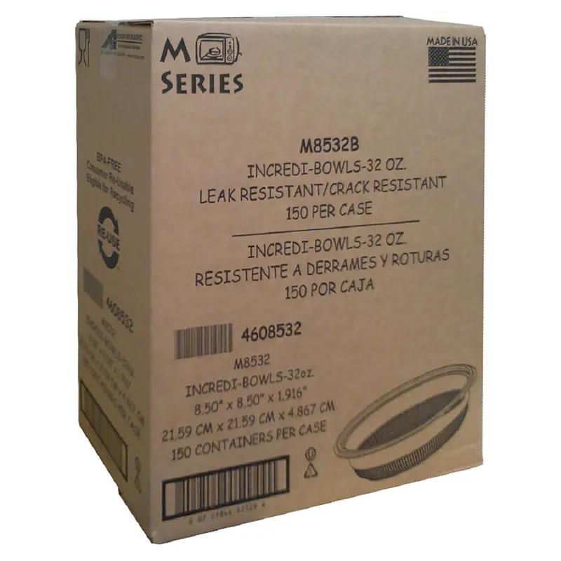 Incredi-Bowls® Bowl Base 32 OZ PP Black Microwave Safe 150/Case