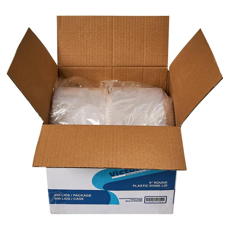 Victoria Bay Lid Dome 9 IN PS Clear Round For Aluminum Container Unhinged 250 Count/Pack 2 Packs/Case 500 Count/Case