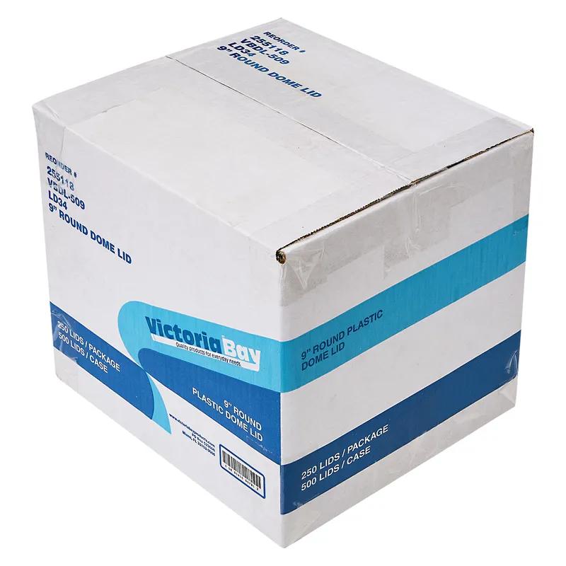 Victoria Bay Lid Dome 9 IN PS Clear Round For Aluminum Container Unhinged 250 Count/Pack 2 Packs/Case 500 Count/Case