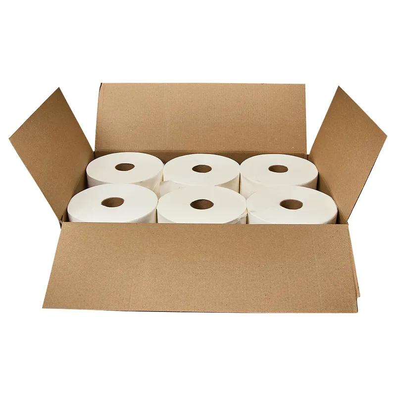 Roll Paper Towel 8 IN TAD Paper White Standard Roll 2IN Core Diameter 6 Rolls/Case