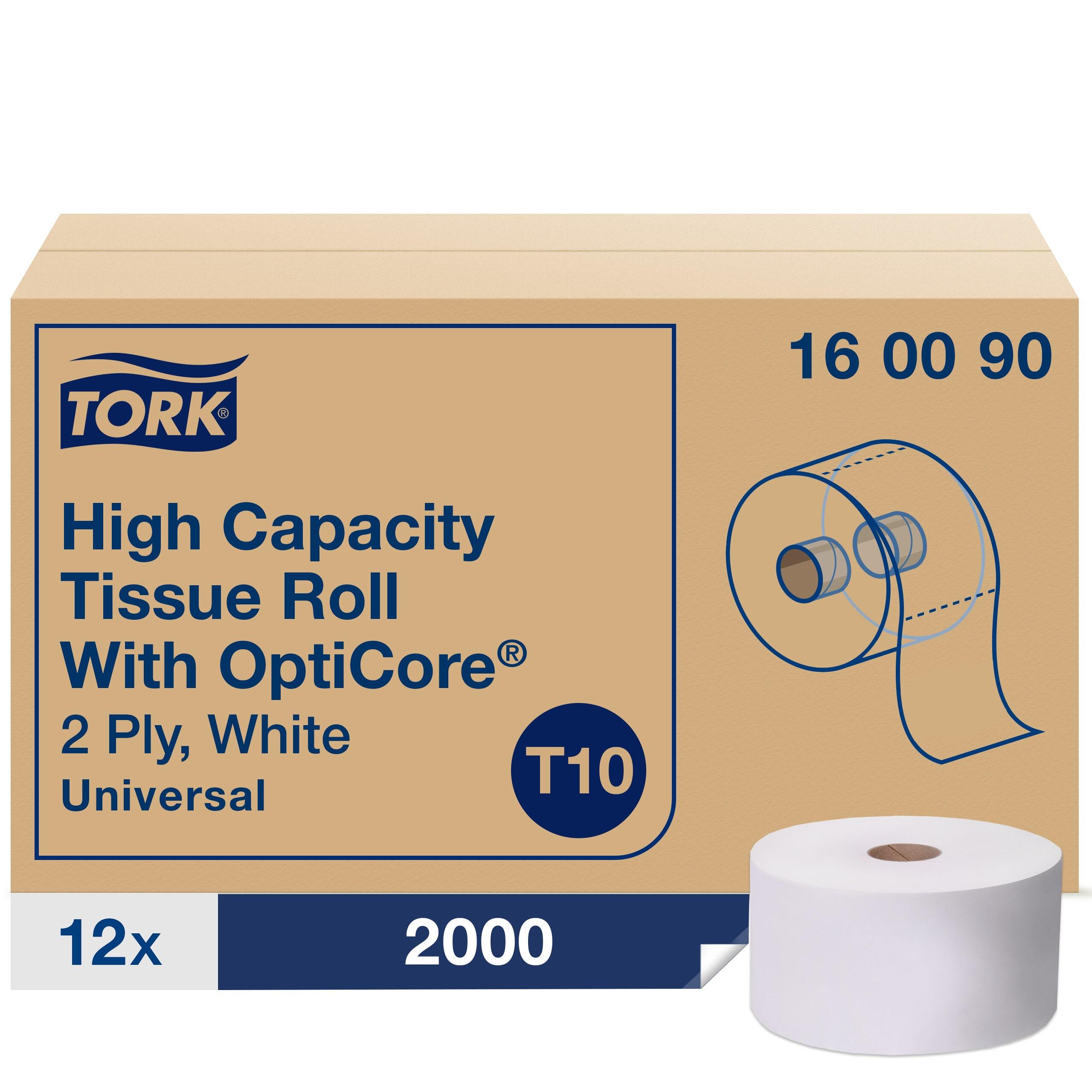 Tork OptiCore® Toilet Paper & Tissue Roll T10 3.5X3.75 IN 583.333 FT 2PLY White Universal 2000 Sheets/Roll