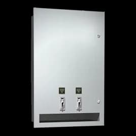 Tampon & Pad Dispenser Stainless Steel Dual Mechanism Mount Plate Recessed Free 1/Each