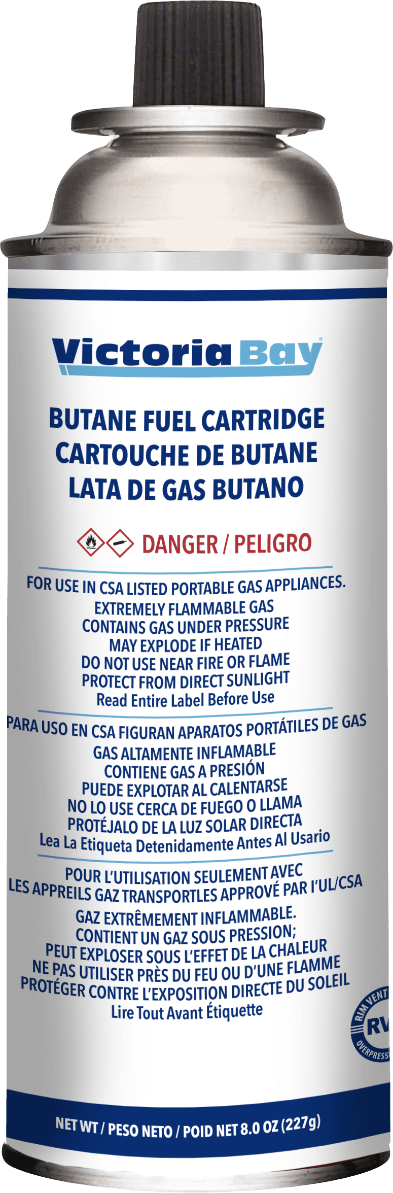 Victoria Bay Butane Fuel 8 OZ Cassette 12/Case