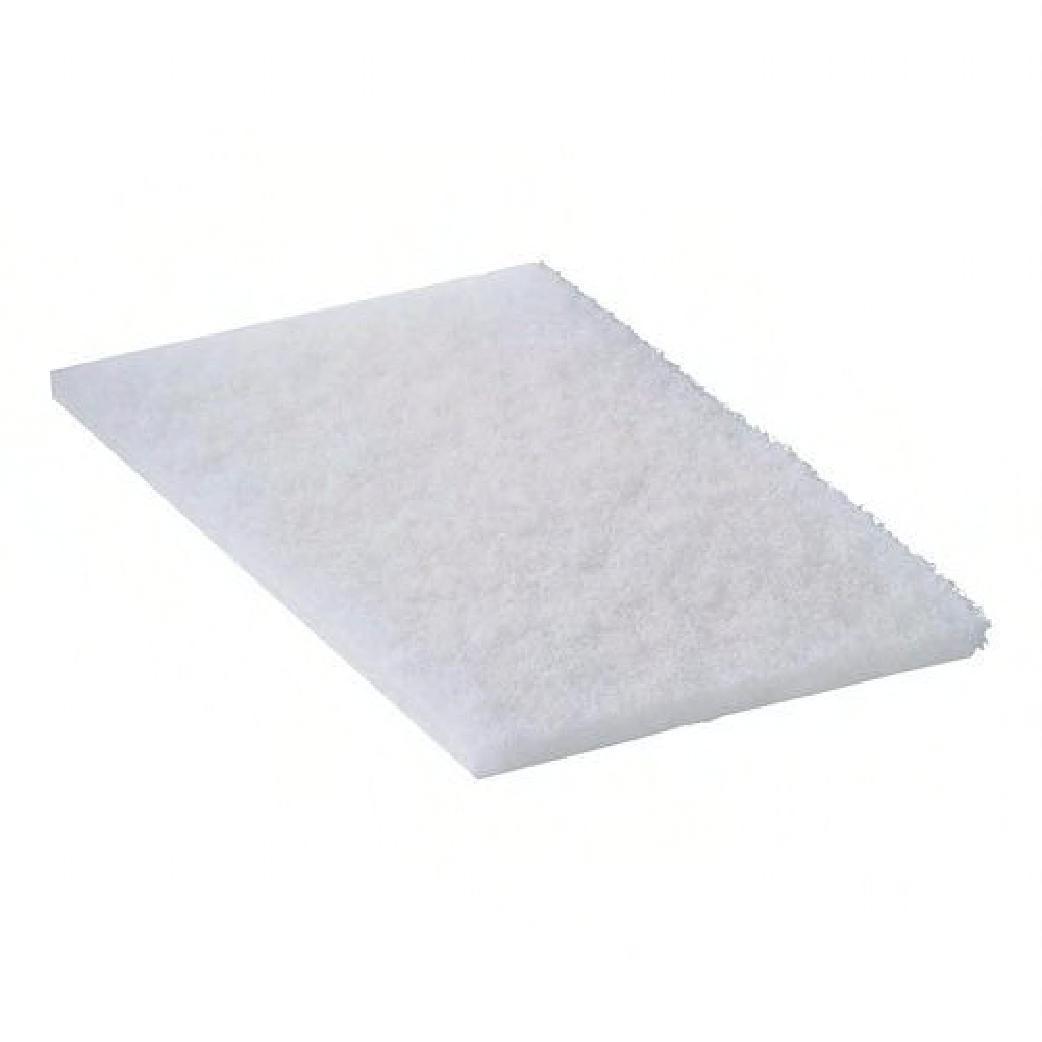 Scrubbing Pad 6X9 IN #98 Polyester Fiber White Light Duty 20/Case