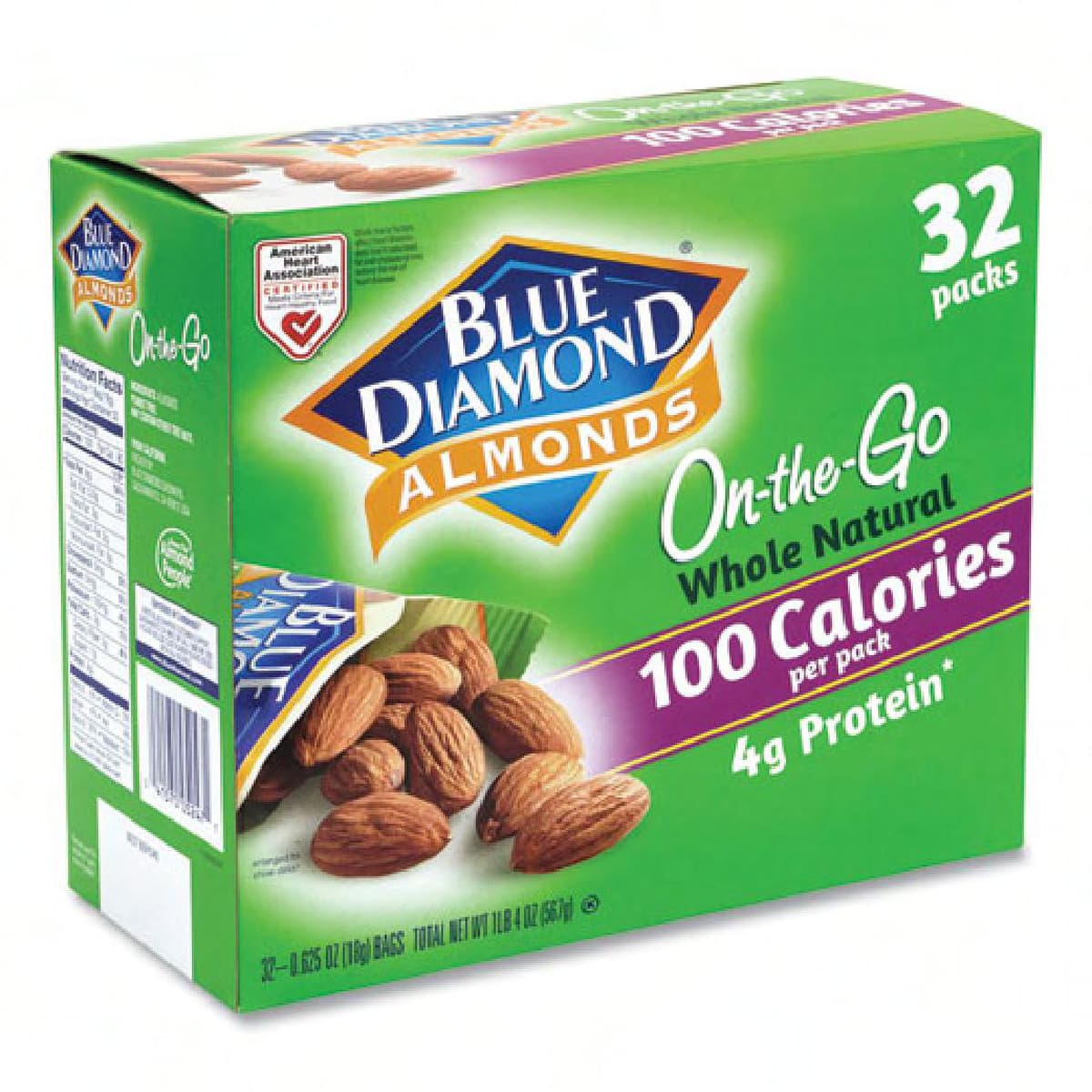 Blue Diamond Almonds 0.63 OZ Whole 32 Packs/Case