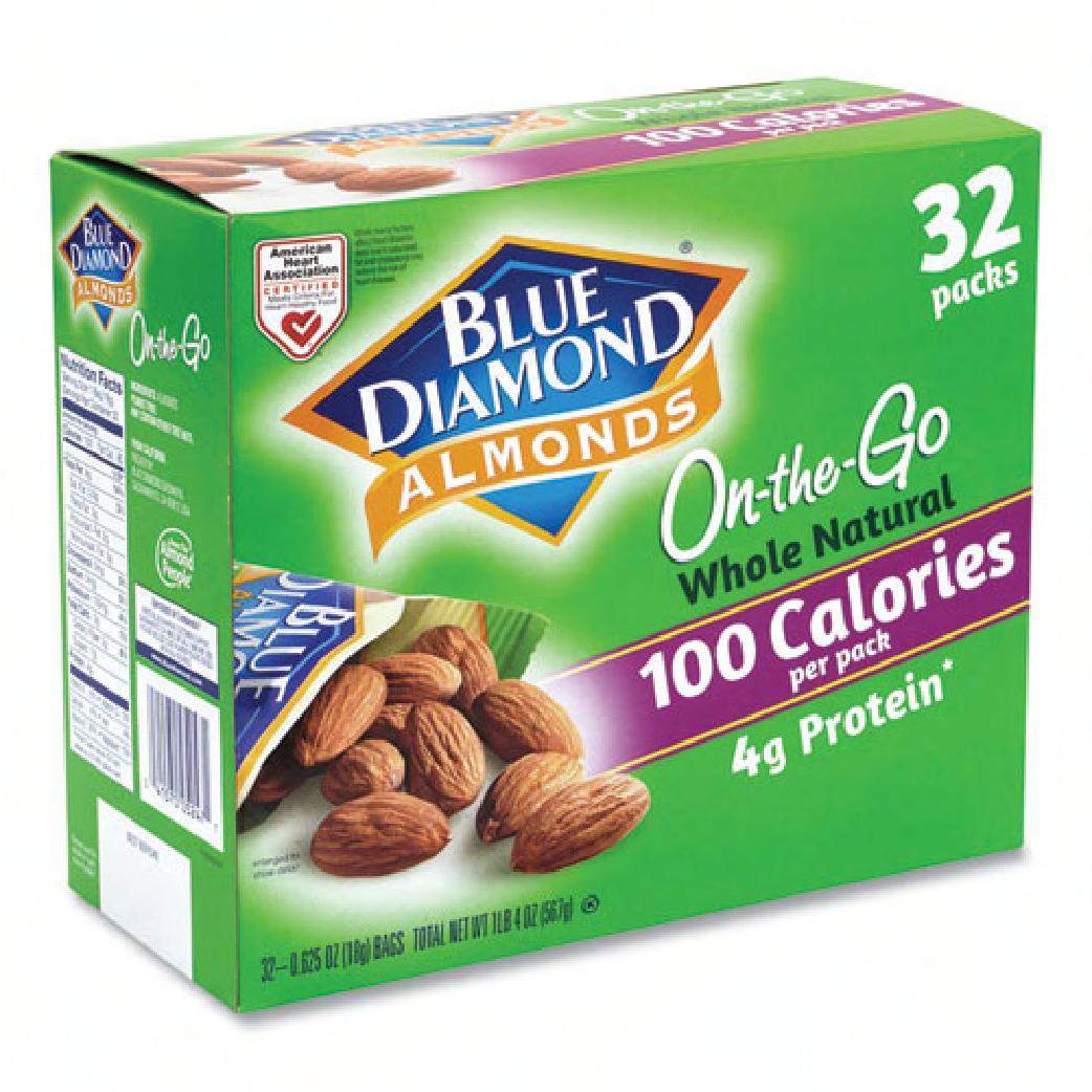 Blue Diamond Almonds 0.63 OZ Whole 32 Packs/Case