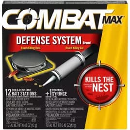 COMBAT MAX® Insecticide Roach Gel Includes (12) Bait Stations, (1) Syringe Fume & Odor Free 1/Box