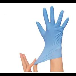 ADVANCE Examination Gloves Medium (MED) Blue 5MIL Nitrile Powder-Free Ambidextrous Beaded Cuff 100 Count/Box 10 Box/Case