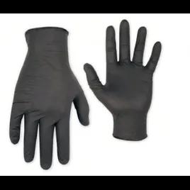 ADVANCE Gloves Small (SM) Black 6MIL Nitrile Powder-Free Ambidextrous Beaded Cuff 100 Count/Box 10 Box/Case