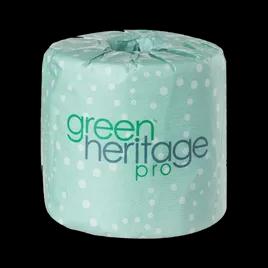 Green Heritage Pro Toilet Paper & Tissue Roll 4X3.1 IN 1PLY White Septic Safe 1000 Sheets/Roll 96 Rolls/Case