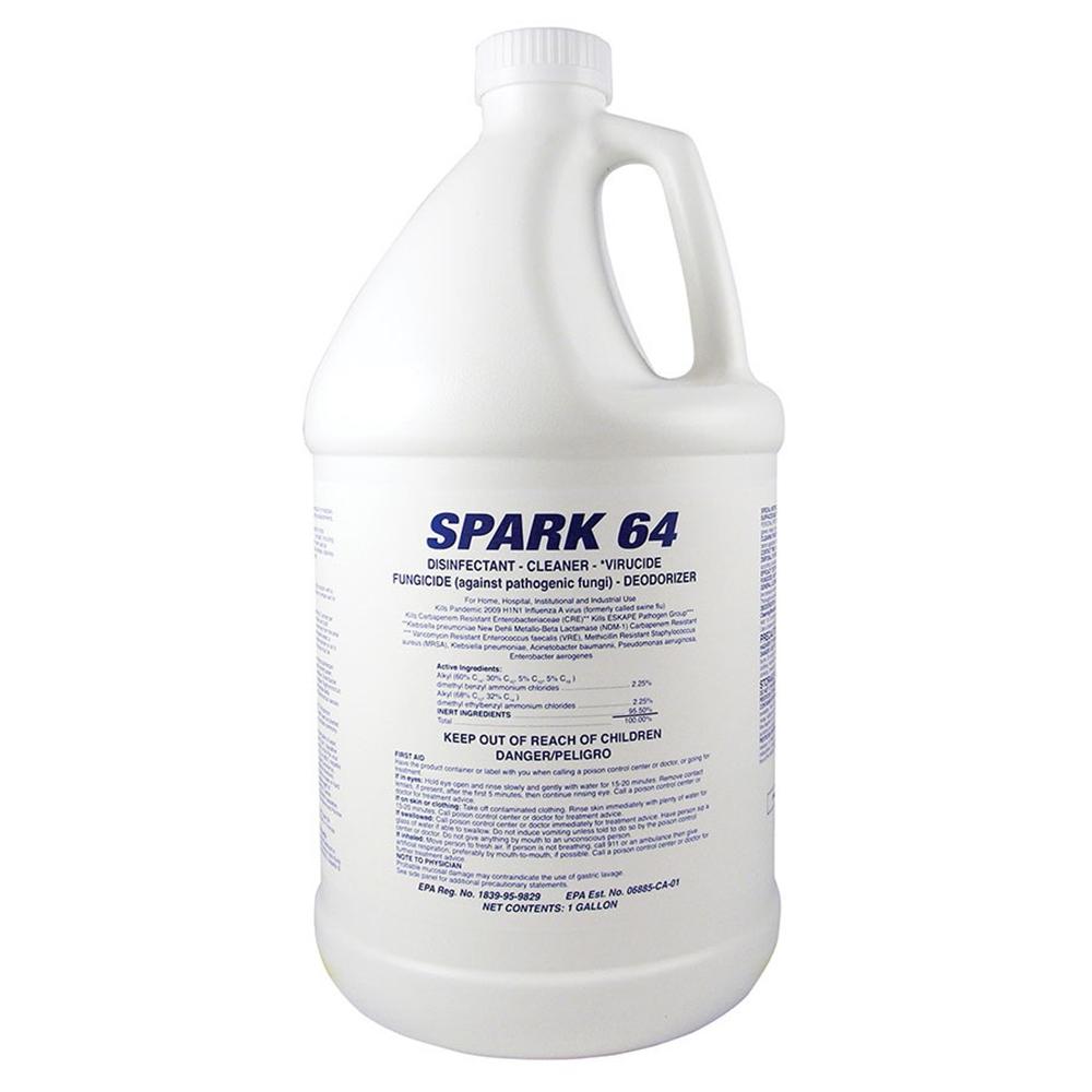 Spark 64 Disinfectant 1 GAL Phosphate-Free Virucidal Deodorizing Highly Concentrated Quaternary 4/Case