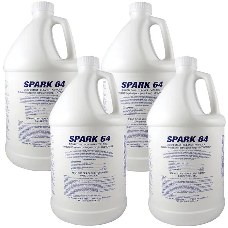 Spark 64 Disinfectant 1 GAL Phosphate-Free Virucidal Deodorizing Highly Concentrated Quaternary 4/Case