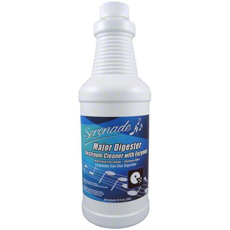 Serenade Major Digester Restroom Cleaner 32 OZ Non-Acid Odor Eliminator With Enzymes Concentrated 12/Case