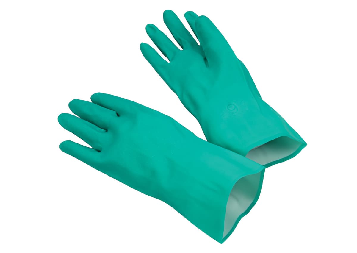 Gloves Sizes 7-11 13 IN Green 11MIL Nitrile Flock Lined Unsupported 12/Dozen