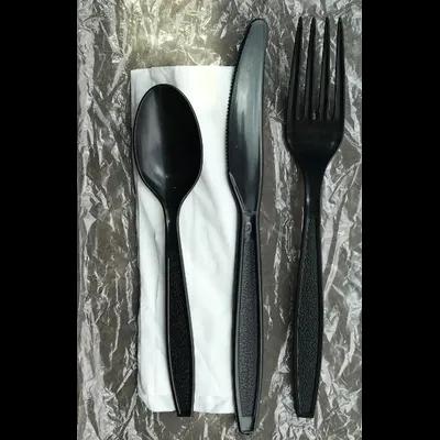 4PC Cutlery Kit PS White Heavy Duty With Napkin,Fork,Knife,Spoon 250/Case