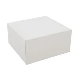 Easy Lock Cake Box 8X8X5 IN SUS Paperboard CRB White Square Lock Corner 1-Piece 100/Bundle