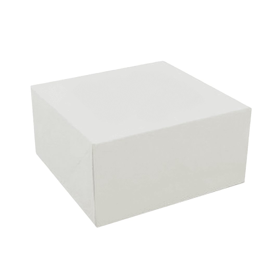 Easy Lock Cake Box 8X8X5 IN SUS Paperboard CRB White Square Lock Corner 1-Piece 100/Bundle