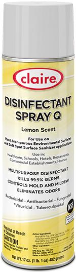 Claire Lemon Disinfectant 17 FLOZ Spray 12/Case