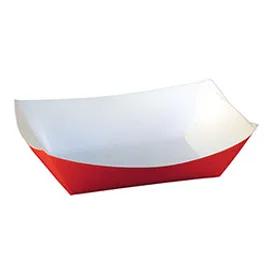 Food Tray 3 LB Paper Red Rectangle 500/Case