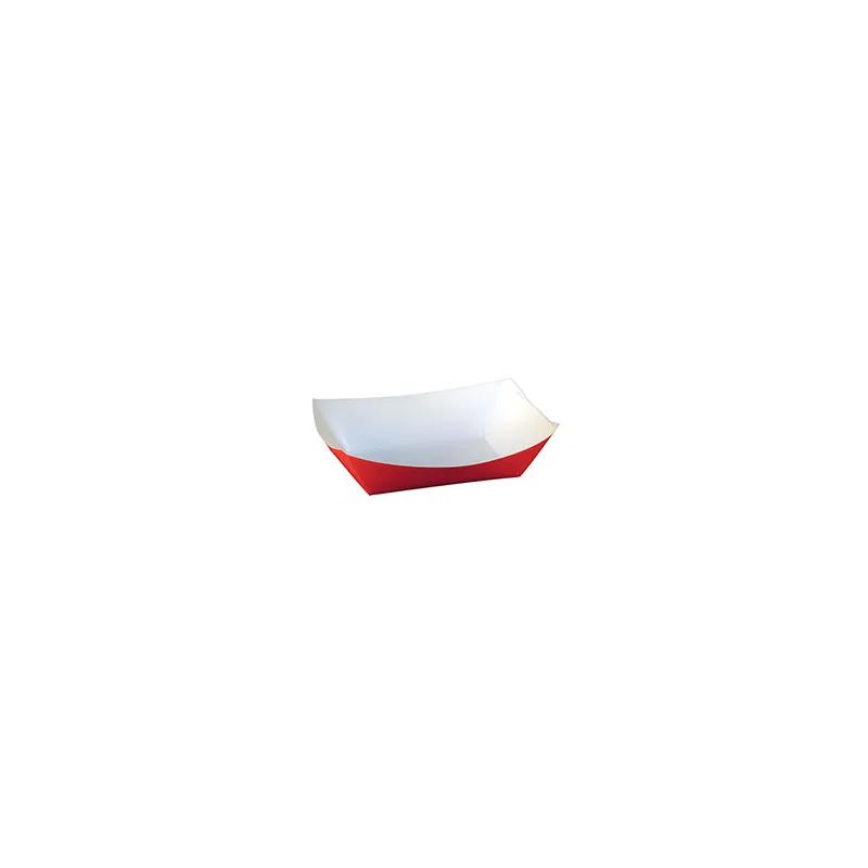 Food Tray 3 LB Paper Red Rectangle 500/Case