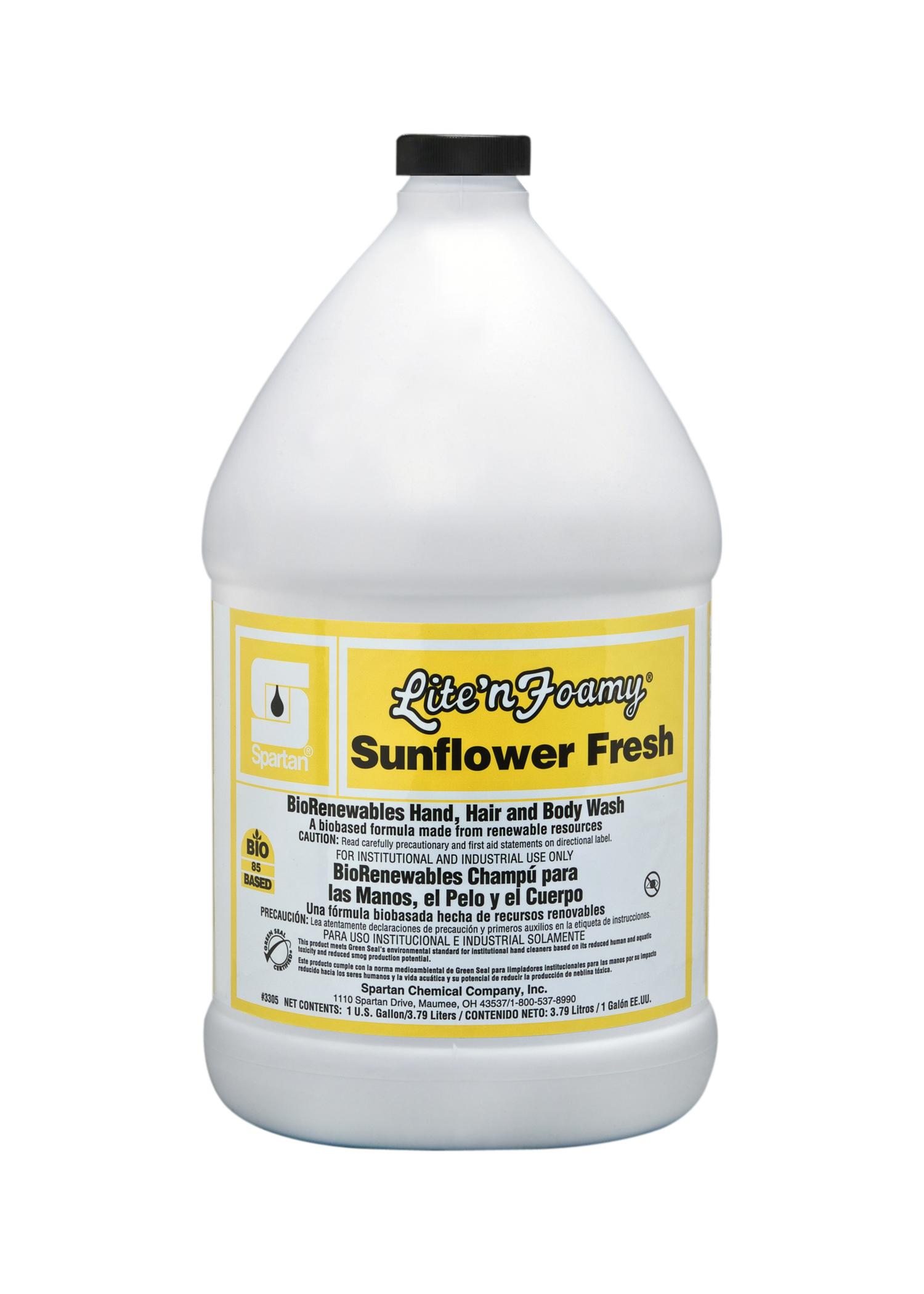 Lite'n Foamy® Sunflower Fresh® Hand Soap Foam RTU 1 GAL Sunflower Yellow 4/Case