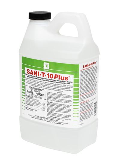 Sani-T-10 Plus® 22 Unscented Food Service Sanitizer 2 L Multi Surface Neutral RTU Quat Cog 4/Case