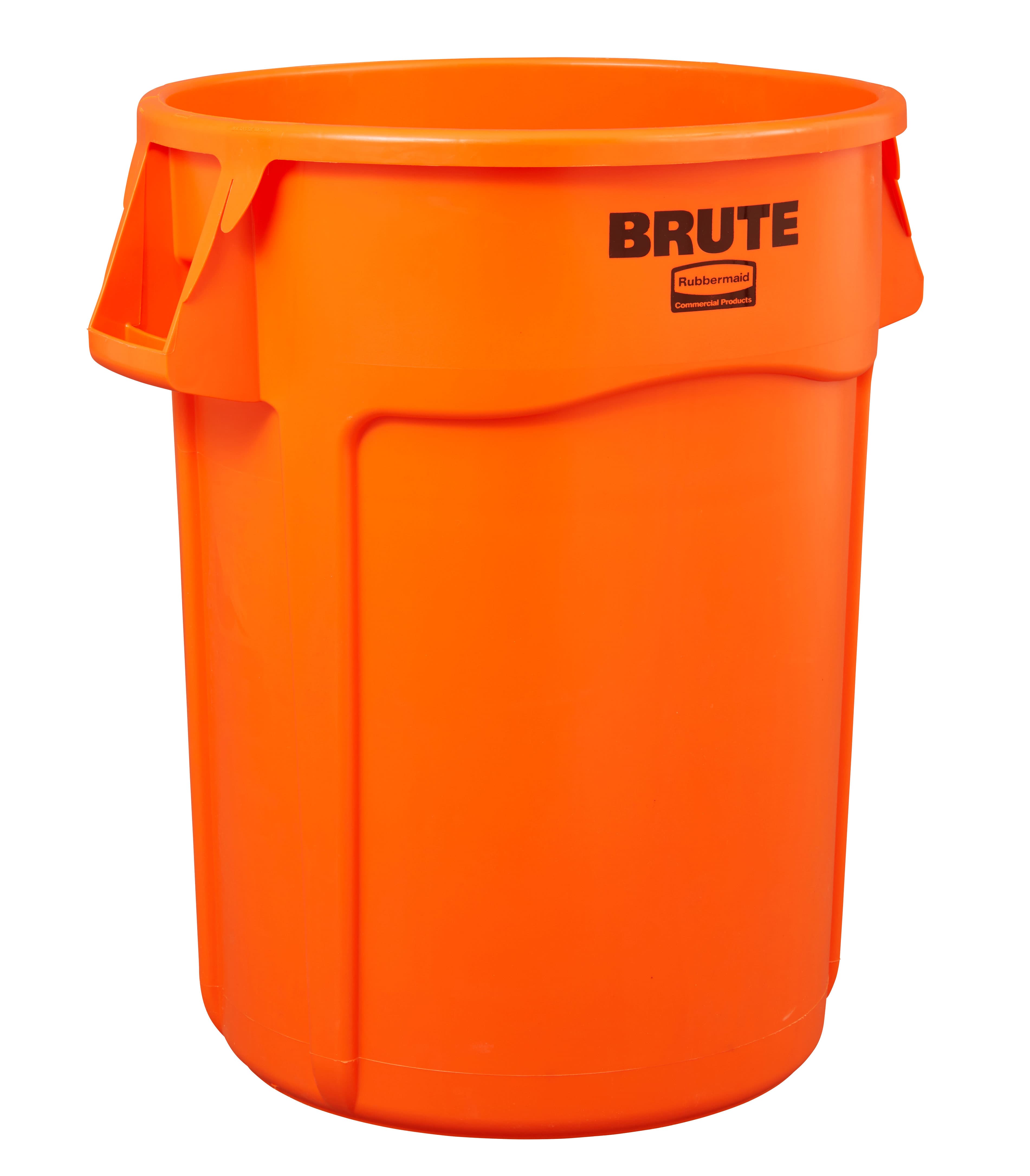Brute® Trash Can 24.00X24.00X31.50 IN 44 GAL Orange Resin Vented High Visibility 1/Each