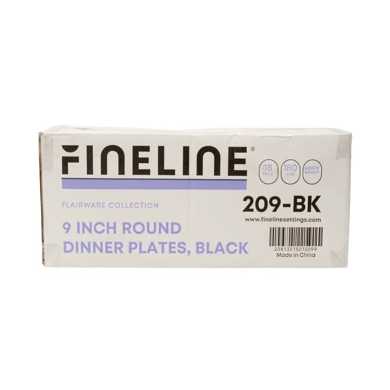 Plate 9 IN Plastic Black 180/Case