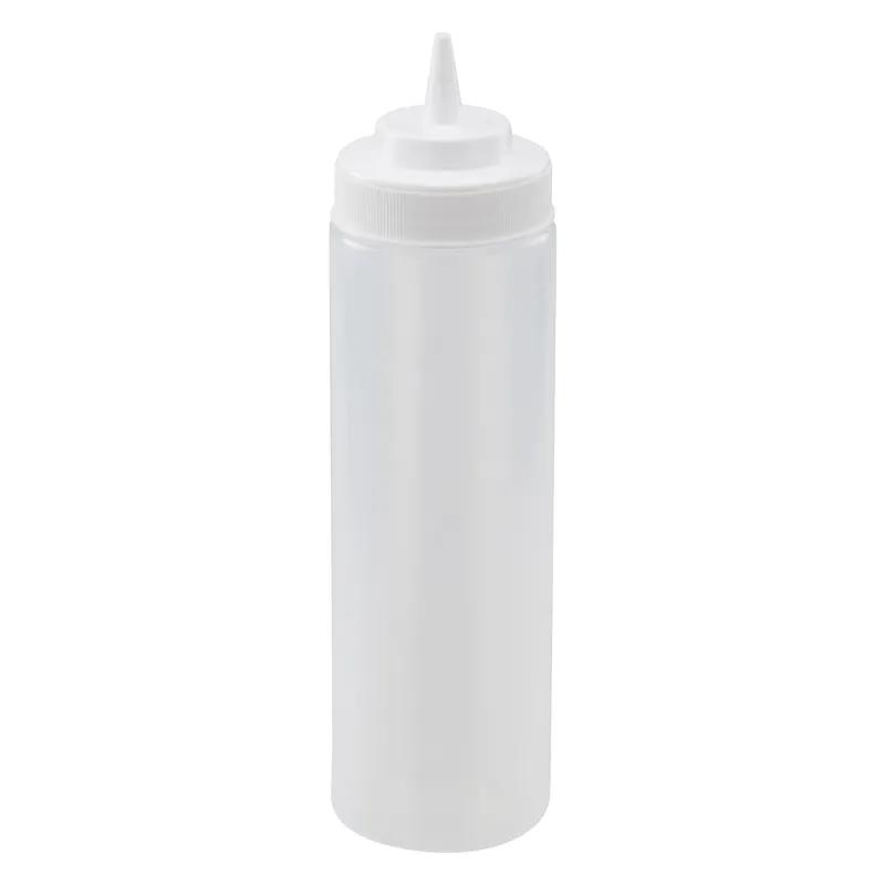 Squeeze Bottle 2.75X10.5 IN 24 OZ Plastic Clear Wide Mouth 6/Pack