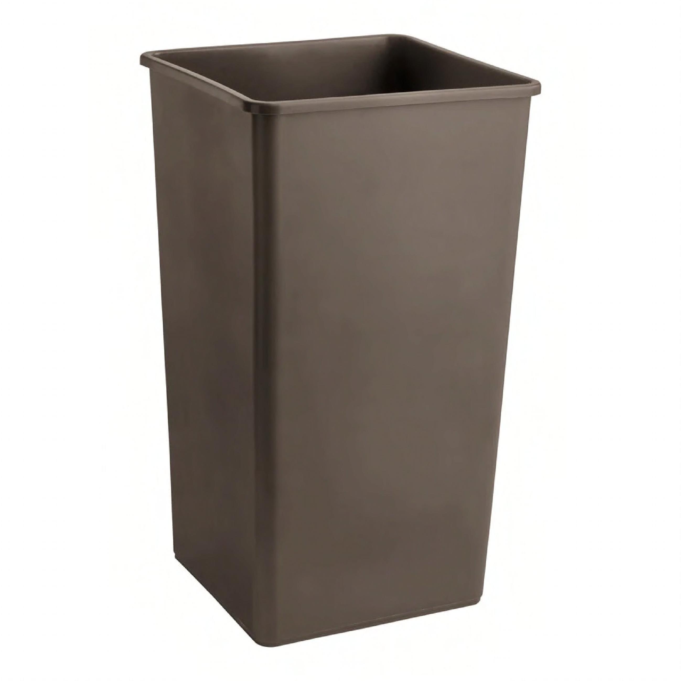 Lavex™ Trash Can 19.5X19.5X34.13 IN 50 GAL Brown Square Resin 1/Each