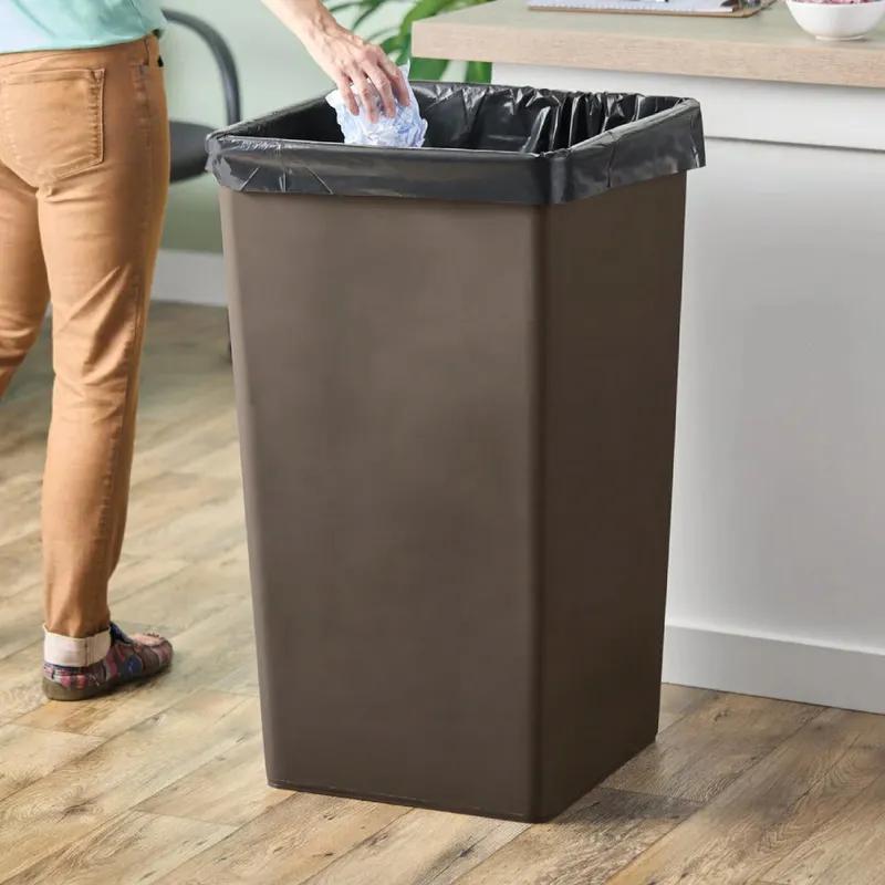 Lavex™ Trash Can 19.5X19.5X34.13 IN 50 GAL Brown Square Resin 1/Each
