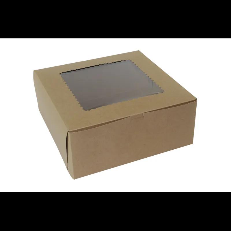 Bakery Box 12X12X5 IN Paperboard Kraft Corner Lock 1-Piece With Window 100/Case