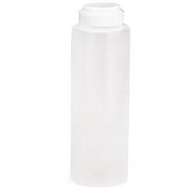 Squeeze Bottle 8 OZ LDPE Clear Flip Top Dishwasher Safe 12/Case