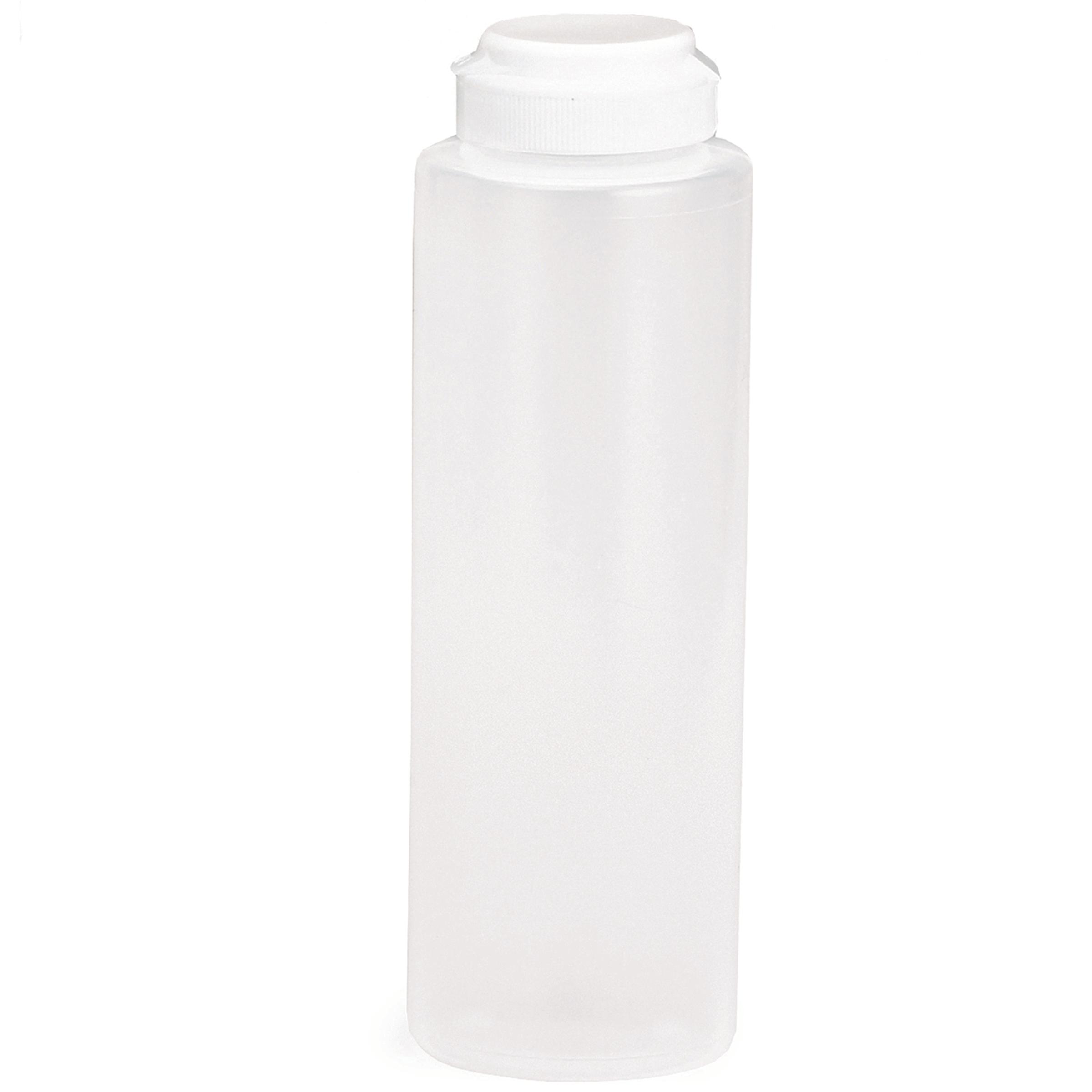 Squeeze Bottle 8 OZ LDPE Clear Flip Top Dishwasher Safe 12/Case