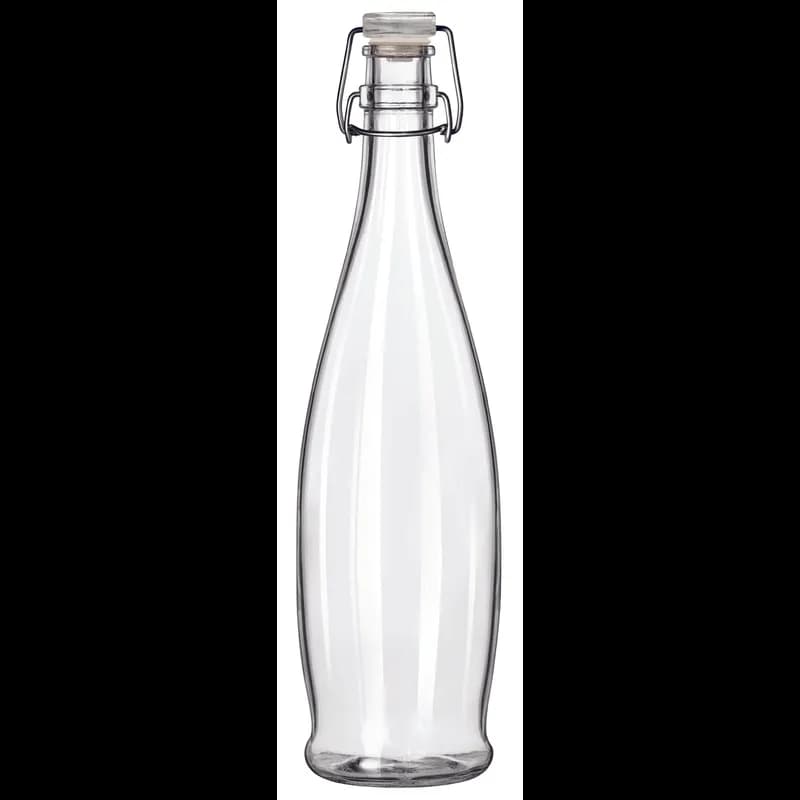 Water Bottle 3.86X3.86X12.1 IN 34.6 FLOZ Glass With Wire Bail White Lid 6/Case
