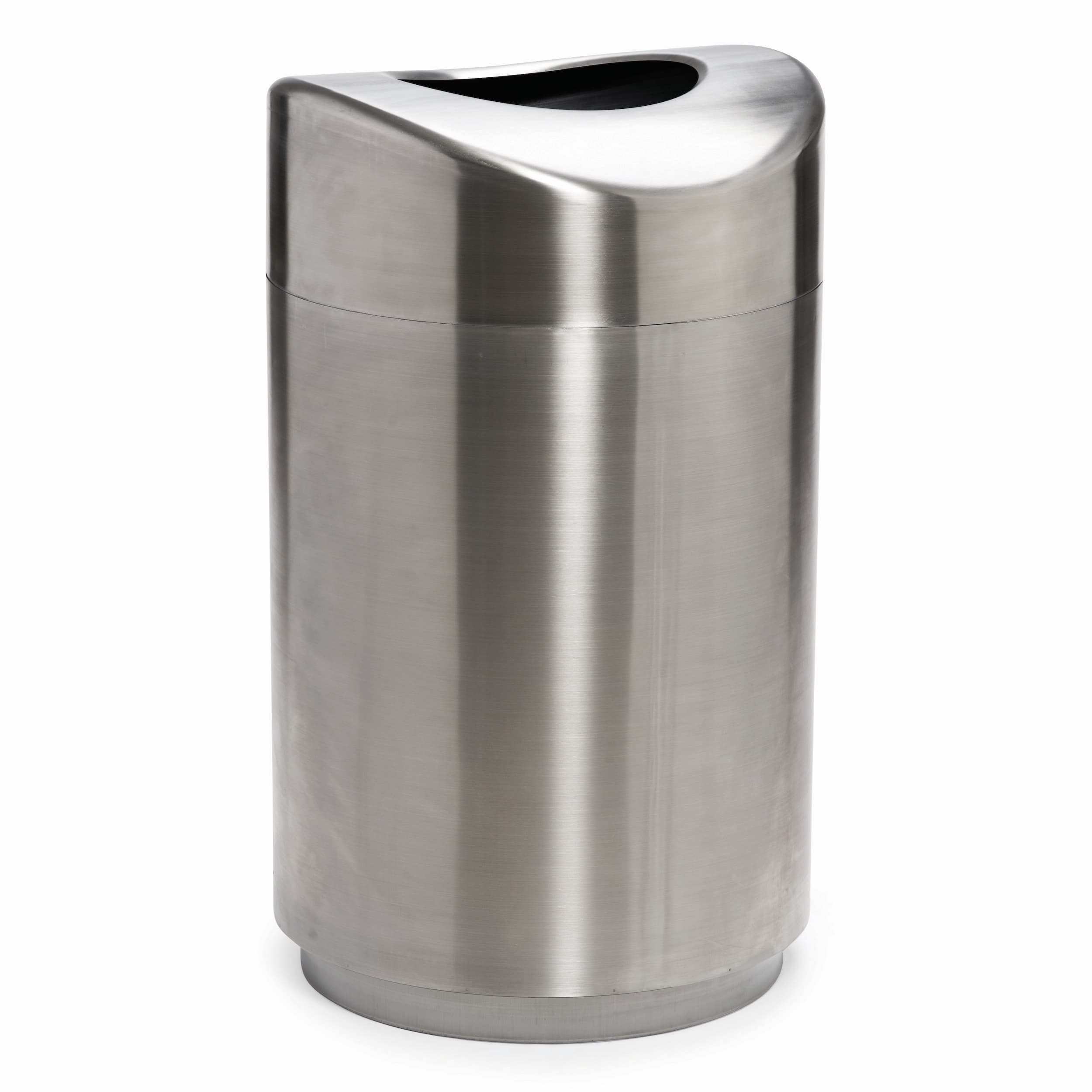 Eclipse Trash Can 30 GAL Stainless Steel With Open Lid Fire Resistant Open Top Plastic Inner Liner 1/Each