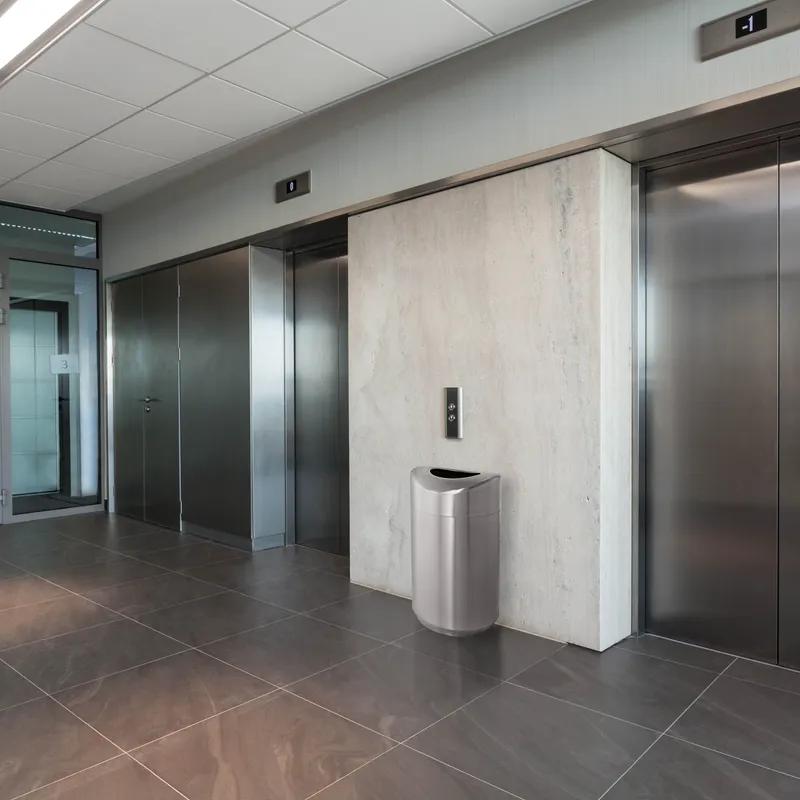 Eclipse Trash Can 30 GAL Stainless Steel With Open Lid Fire Resistant Open Top Plastic Inner Liner 1/Each