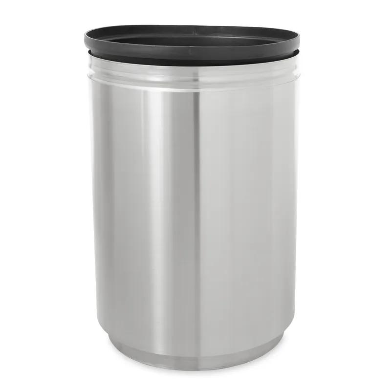 Eclipse Trash Can 30 GAL Stainless Steel With Open Lid Fire Resistant Open Top Plastic Inner Liner 1/Each