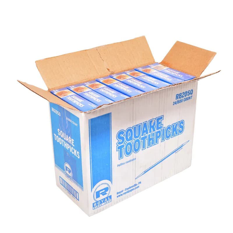 Toothpick Wood Square 800 Count/Pack 24 Packs/Case 19200 Count/Case