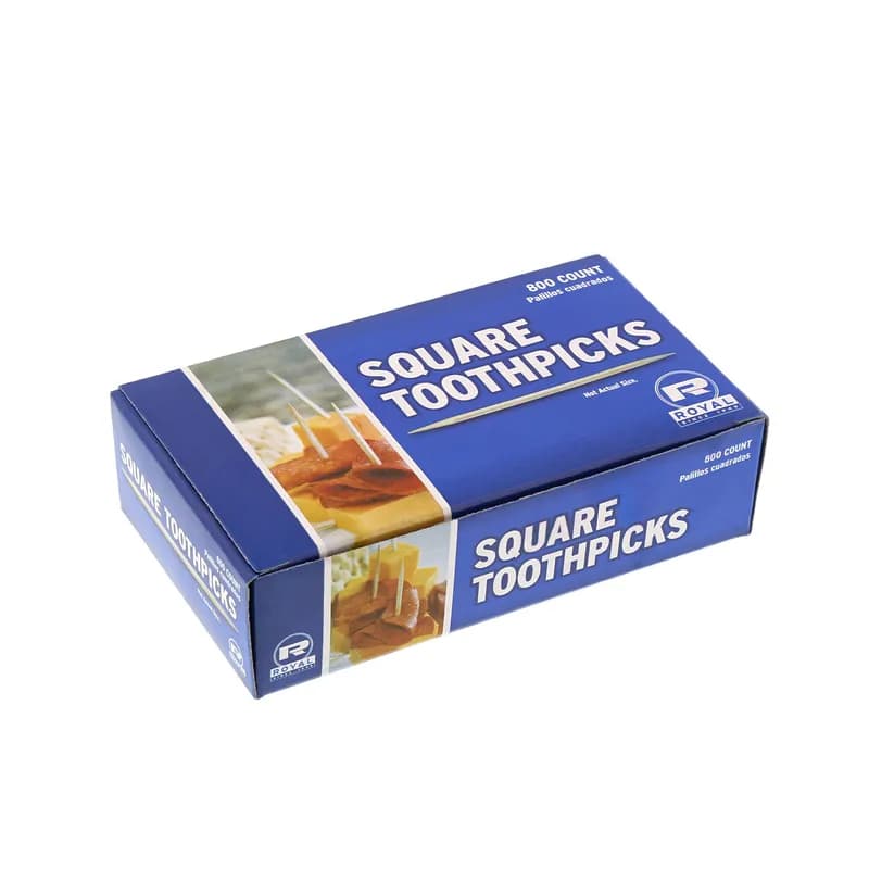 Toothpick Wood Square 800 Count/Pack 24 Packs/Case 19200 Count/Case