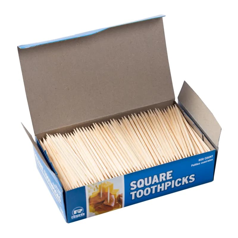 Toothpick Wood Square 800 Count/Pack 24 Packs/Case 19200 Count/Case