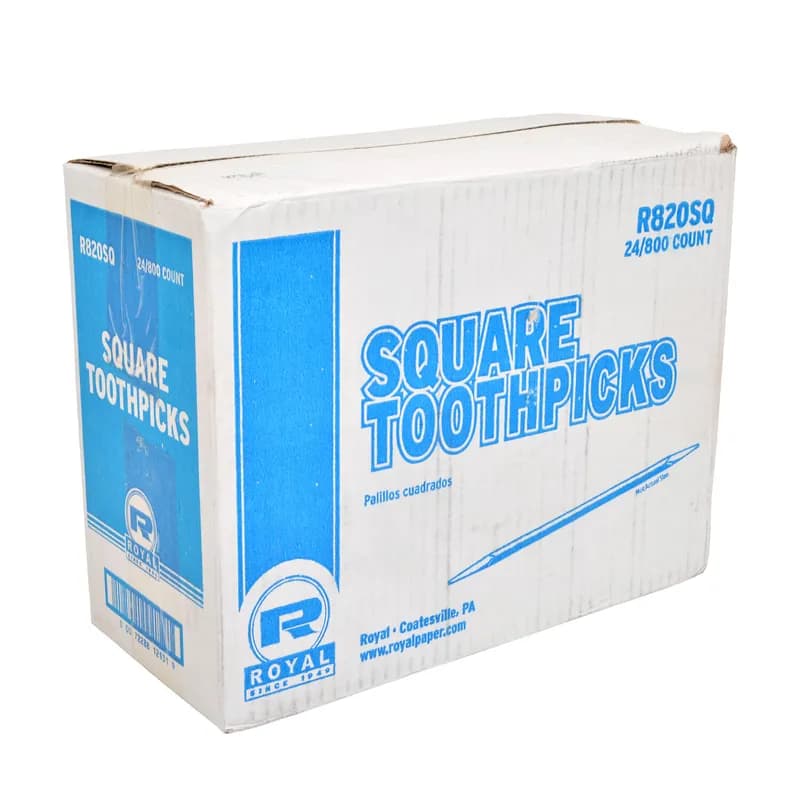 Toothpick Wood Square 800 Count/Pack 24 Packs/Case 19200 Count/Case