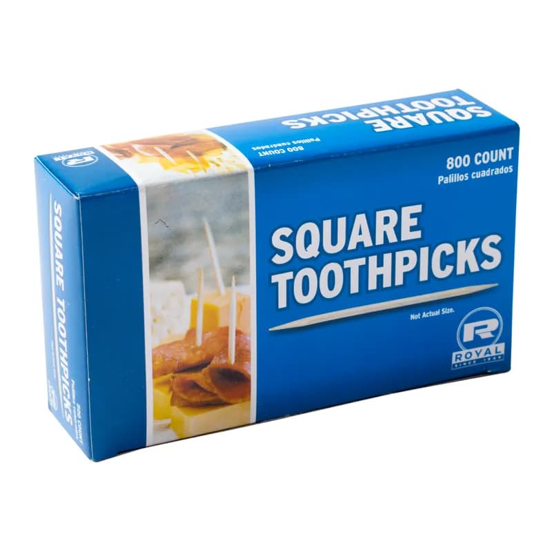 Toothpick Wood Square 800 Count/Pack 24 Packs/Case 19200 Count/Case