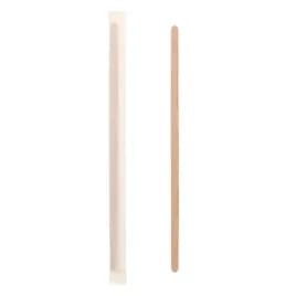 Stirrer 7.5 IN Wood Natural Paper Wrapped Flat 500 Count/Pack 10 Packs/Case 5000 Count/Case