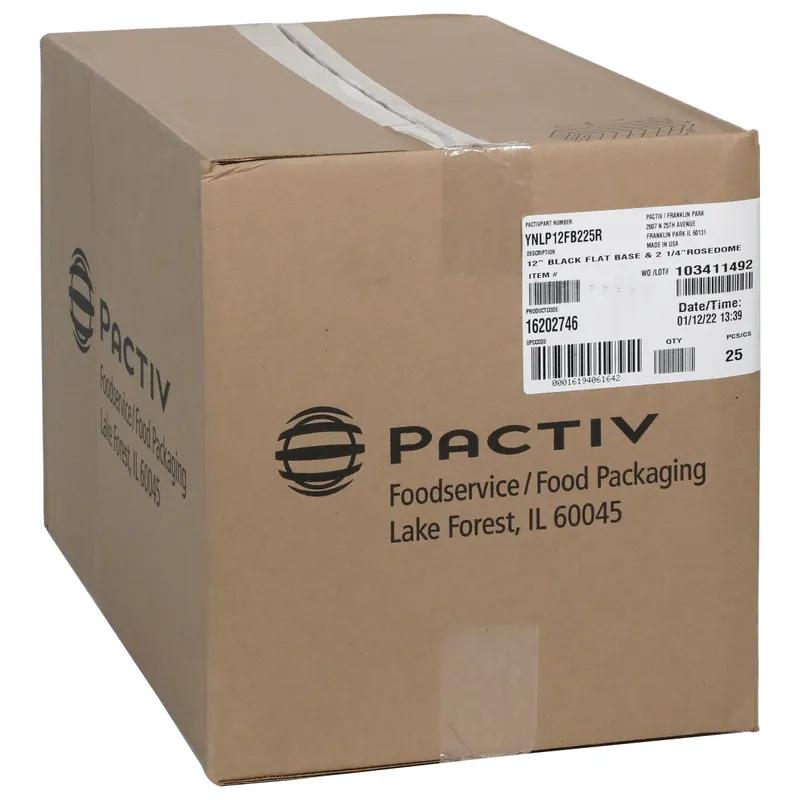 Cake Container & Lid Combo With Low Dome Lid 12X2.25 IN PET Black Clear Combo 25/Case