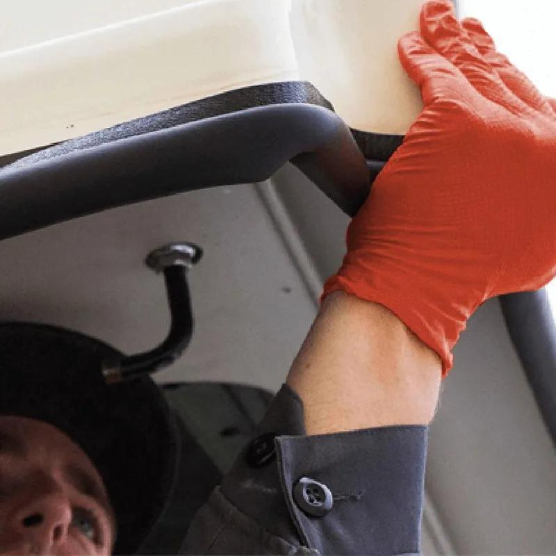 Gloveworks ULTRA™ Gloves XXL Orange 6MIL Nitrile Flock Lined Powder-Free Raised Diamond Grip 50 Count/Box 10 Box/Case