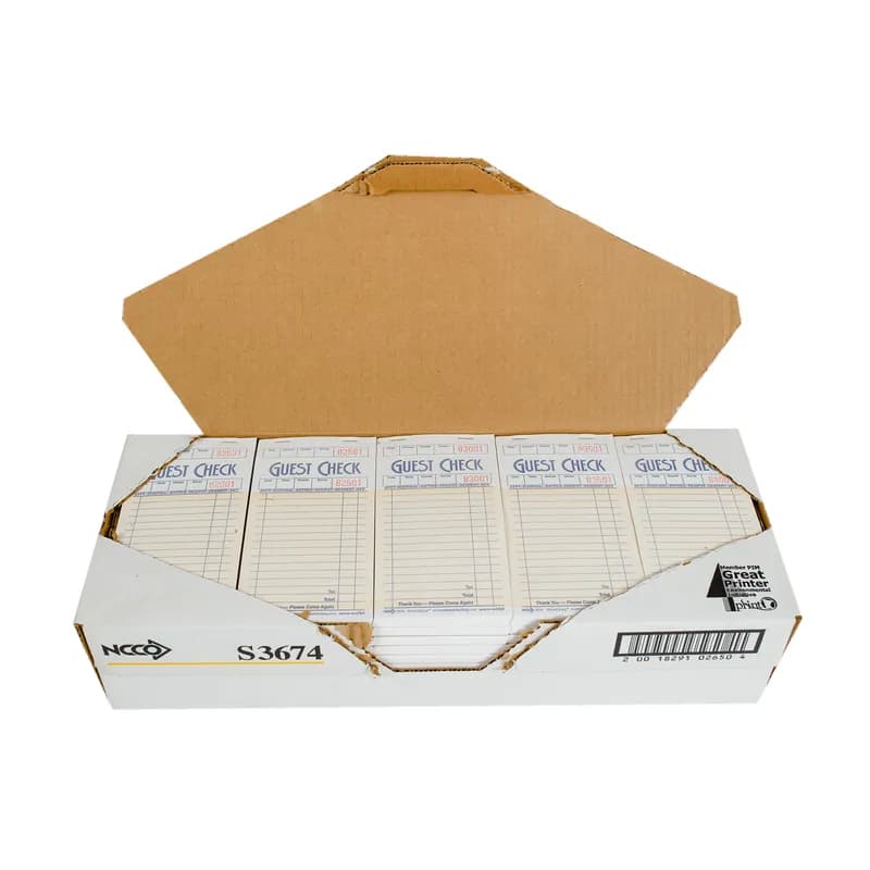 Guest Check Board 3.5X6.75 IN Paper Salmon 16 Lines 50 Sheets/Pack 49 Packs/Case 2500 Count/Case