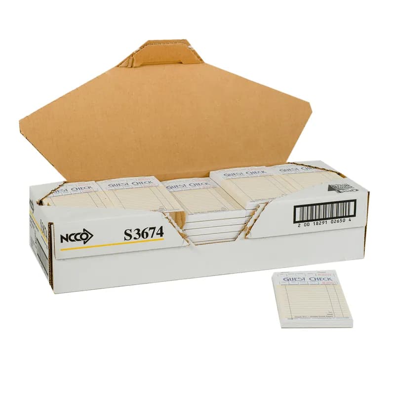 Guest Check Board 3.5X6.75 IN Paper Salmon 16 Lines 50 Sheets/Pack 49 Packs/Case 2500 Count/Case