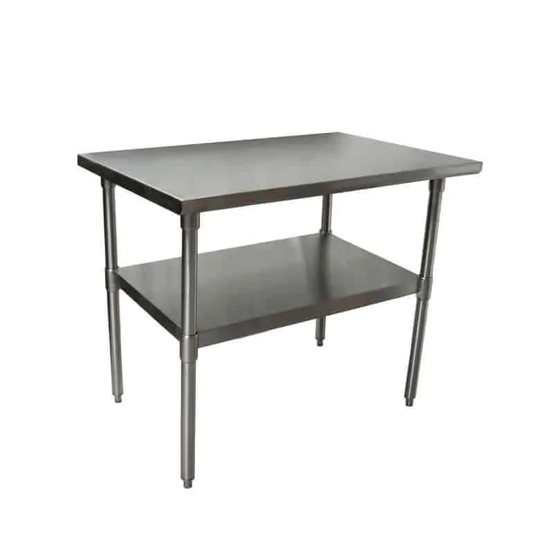Work Table 48X24X36 IN Silver Rectangle Stainless Steel Flat Top 1/Each