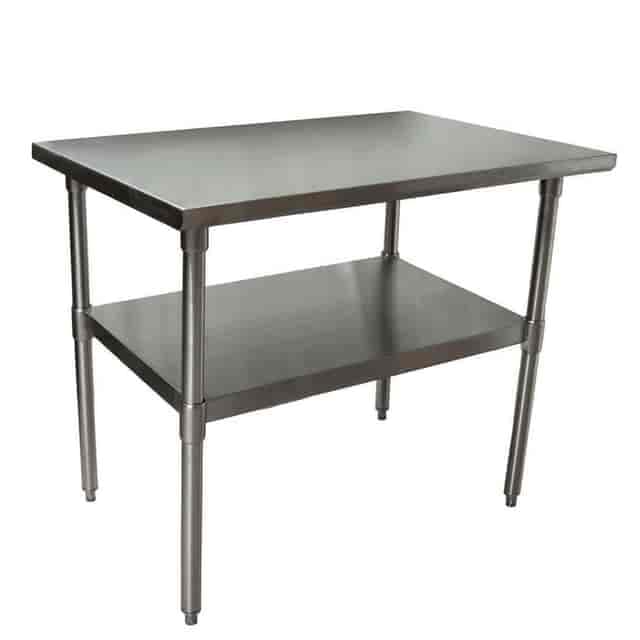 Work Table 48X24X36 IN Silver Rectangle Stainless Steel Flat Top 1/Each